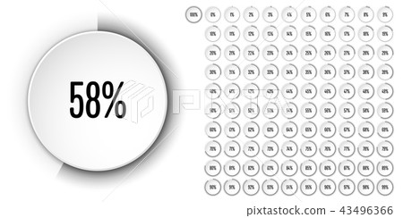 Set of circle percentage diagrams from 0 to 100 Set of circle percentage diagrams from 0 to 100 43496366