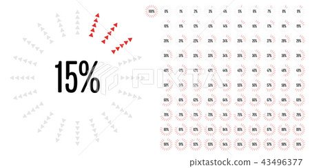 Set of circle percentage diagrams from 0 to 100 Set of circle percentage diagrams from 0 to 100 43496377