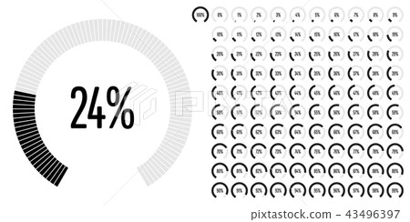 Set of circular sector percentage diagrams Set of circular sector percentage diagrams 43496397