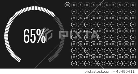 Set of circular sector percentage diagrams 43496411