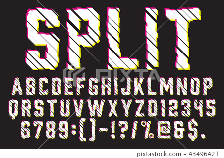 Disoriented Typography Trendy Distorted Glitch Font Typeface - Stock Illustration [43496421 ...