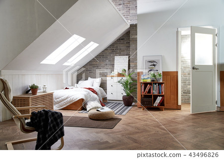Loft room one-room interior 43496826