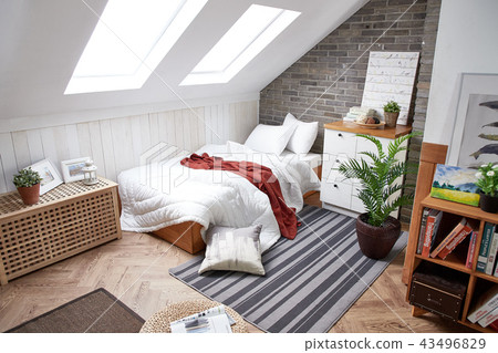 Loft room one-room interior 43496829