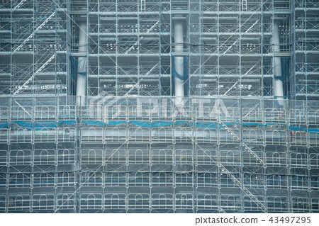 建造場所的腳手架圖像 43497295