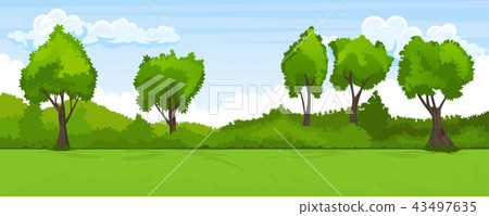 Summer landscape with trees 43497635