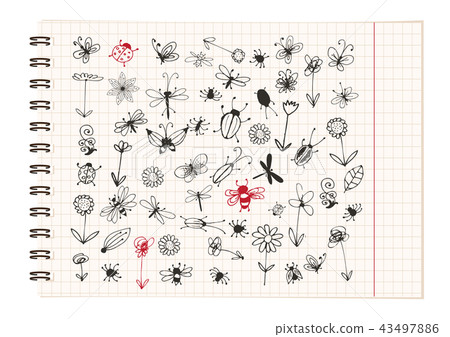 Insect sketch collection for your design Insect sketch collection for your design 43497886
