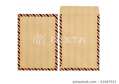 Set of closed and opened brown envelopes Set of closed and opened brown envelopes 43497933
