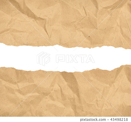Brown paper torn in half 43498218