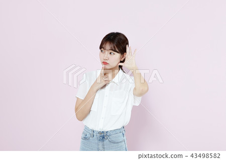 Korean, pretty, girl, college student, innocent, white, long hair 43498582