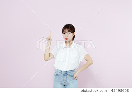 韓國人，漂亮女孩，大學生，無辜，白色，長發 43498608