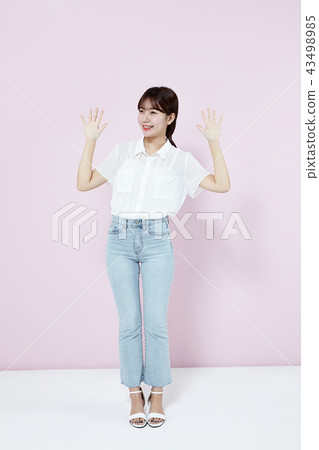 Korean, pretty, girl, college student, innocent, white, long hair 43498985