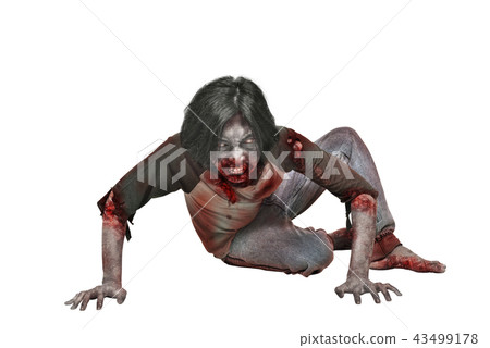 Scary zombie man with bloody mouth Scary zombie man with bloody mouth 43499178