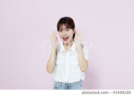 韓國人，漂亮女孩，大學生，無辜，白色，長發 43499280