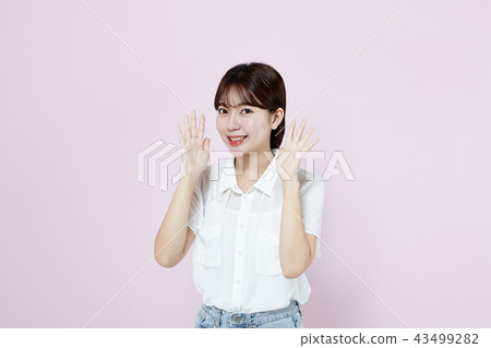 韓國人，漂亮女孩，大學生，無辜，白色，長發 43499282