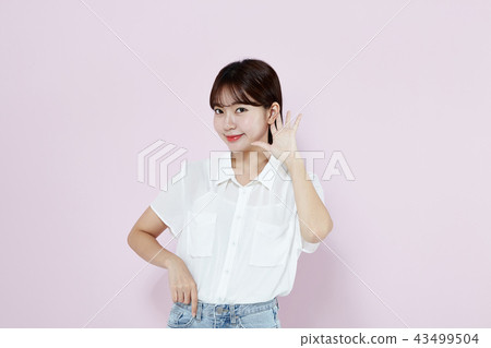 Korean, pretty, girl, college student, innocent, white, long hair 43499504