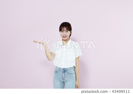 Korean, pretty, girl, college student, innocent, white, long hair 43499511