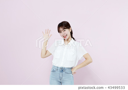 韓國人，漂亮女孩，大學生，無辜，白色，長發 43499533