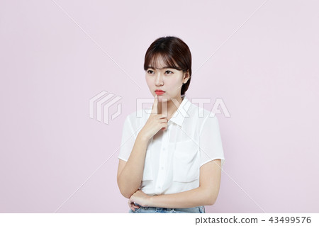 韓國人，漂亮女孩，大學生，無辜，白色，長發 43499576