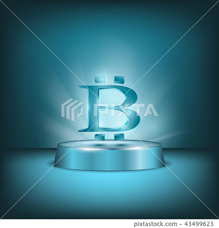 Symbol bitcoin on the podium 43499623