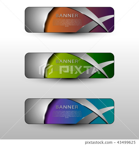 set of colored info graphic banners 43499625