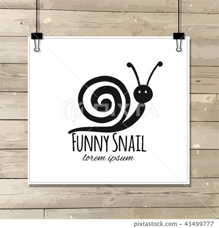 Funny snail, black silhouette for your design Funny snail, black silhouette for your design 43499777