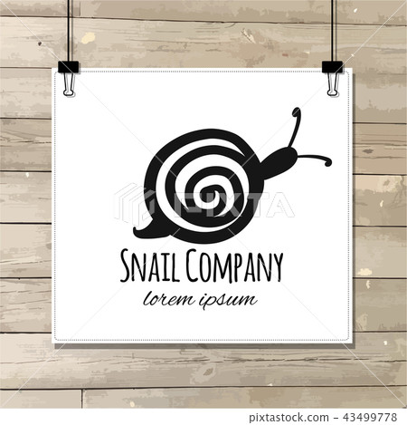 Funny snail, black silhouette for your design Funny snail, black silhouette for your design 43499778
