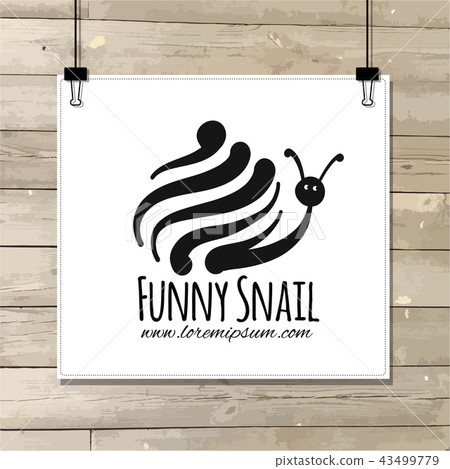 Funny snail, black silhouette for your design 43499779