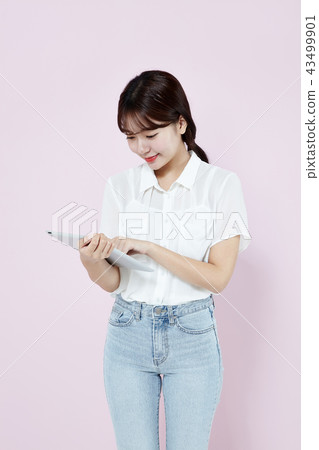 Korean, pretty, girl, college student, innocent, white, long hair 43499901
