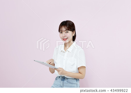 Korean, pretty, girl, college student, innocent, white, long hair 43499922