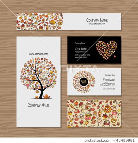 Business cards, design idea for sweets shop company Business cards, design idea for sweets shop company 43499991