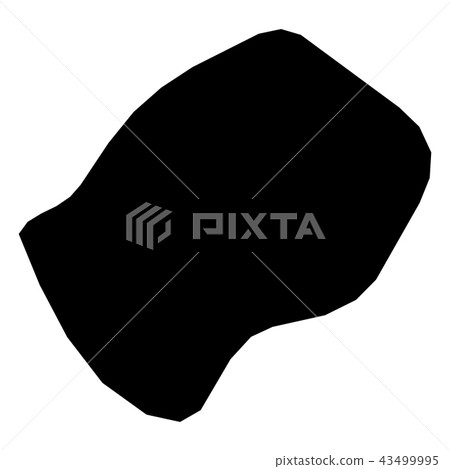 Lesotho - solid black silhouette map of country area. Simple flat vector illustration 43499995