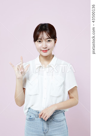 Korean, pretty, girl, college student, innocent, white, long hair 43500136