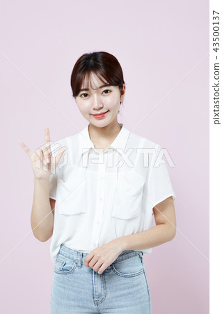 韓國人，漂亮女孩，大學生，無辜，白色，長發 43500137