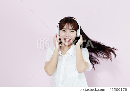 Korean, pretty, girl, college student, innocent, white, long hair 43500176