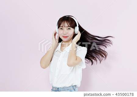 韓國人，漂亮女孩，大學生，無辜，白色，長發 43500178