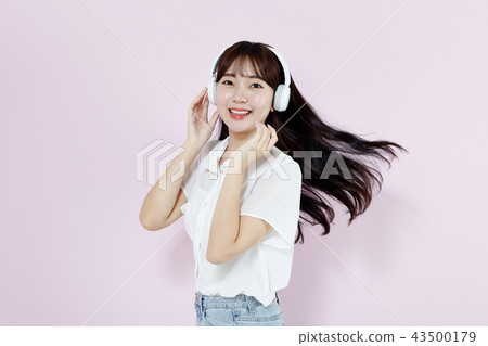 韓國人，漂亮女孩，大學生，無辜，白色，長發 43500179