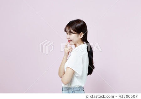 韓國人，漂亮女孩，大學生，無辜，白色，長發 43500507