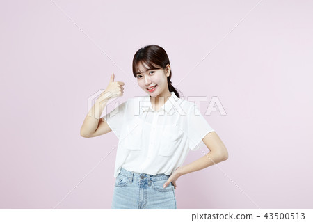 韓國人，漂亮女孩，大學生，無辜，白色，長發 43500513