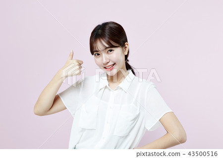 韓國人，漂亮女孩，大學生，無辜，白色，長發 43500516