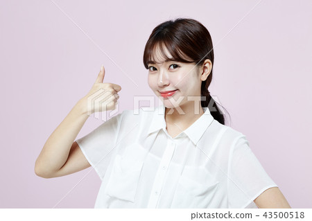 韓國人，漂亮女孩，大學生，無辜，白色，長發 43500518