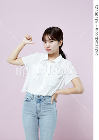 韓國人，漂亮女孩，大學生，無辜，白色，長發 43500525