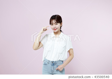 Korean, pretty, girl, college student, innocent, white, long hair 43500540