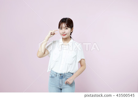 Korean, pretty, girl, college student, innocent, white, long hair 43500545