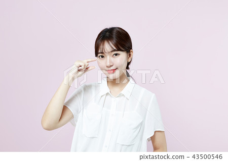韓國人，漂亮女孩，大學生，無辜，白色，長發 43500546
