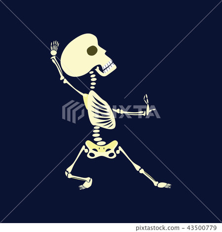 flat illustration on background of skeleton Halloween monster flat illustration on background of skeleton Halloween monster 43500779
