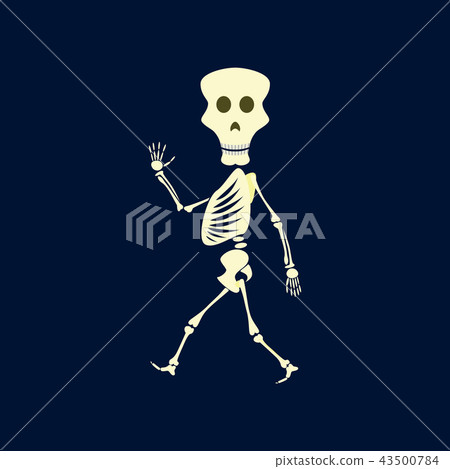flat illustration on background of skeleton Halloween monster flat illustration on background of skeleton Halloween monster 43500784