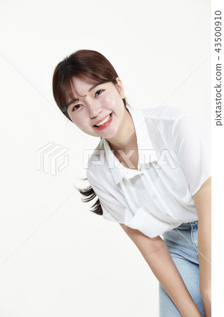 韓國人，漂亮女孩，大學生，無辜，白色，長發 43500910