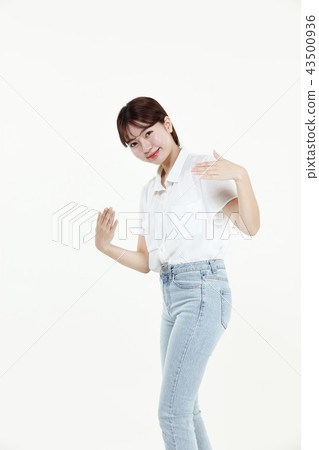 韓國人，漂亮女孩，大學生，無辜，白色，長發 43500936