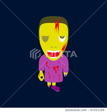 flat illustration on background of zombie men flat illustration on background of zombie men 43501104