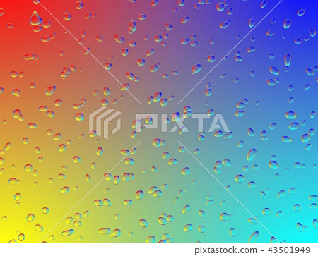 Rainbow glass with water drops Rainbow glass with water drops 43501949